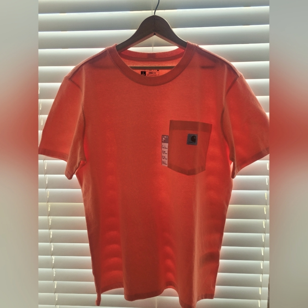 CARHARTT NWT Coral Glow loose fit heavyweight short sleeve pocket T-shirt top